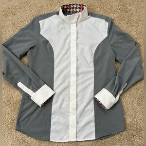 RJ Classics Prestige Long Sleeve Show Shirt Women’s Size XL Gray And White